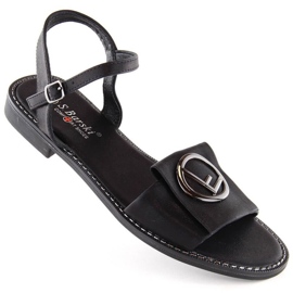 Sandalias cómodas con decoración S.Barski W OLI259A, negro