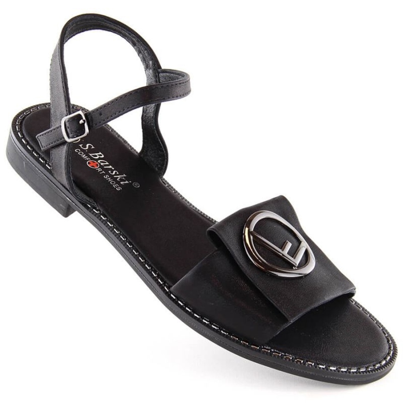 Sandalias cómodas con decoración S.Barski W OLI259A, negro