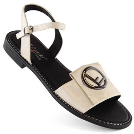 Sandalias cómodas con decoración S.Barski W OLI259B, dorado
