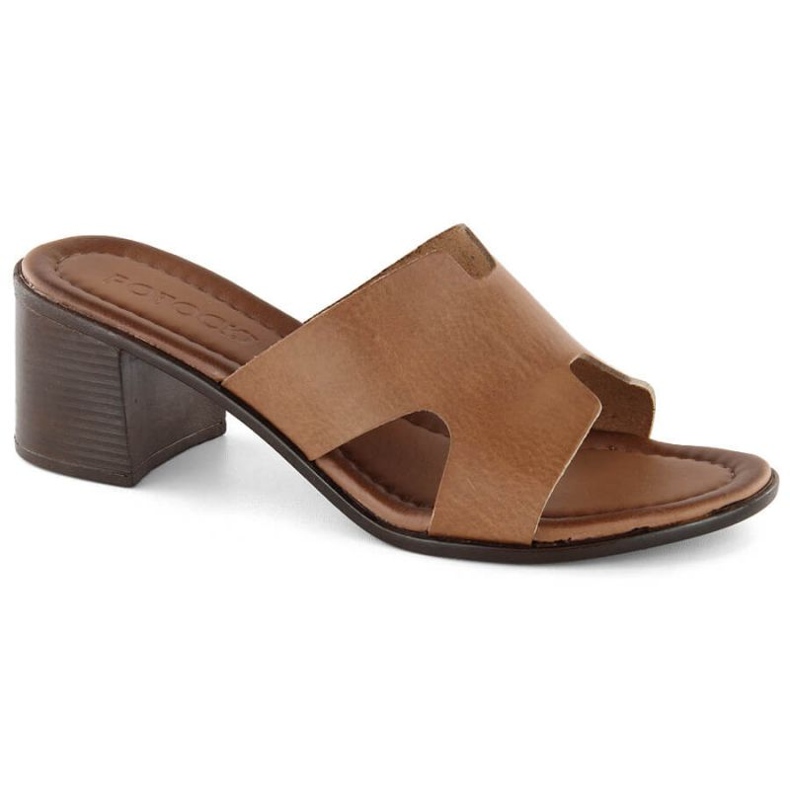 Mules de piel con tacón alto Potocki W WOL244 marrón