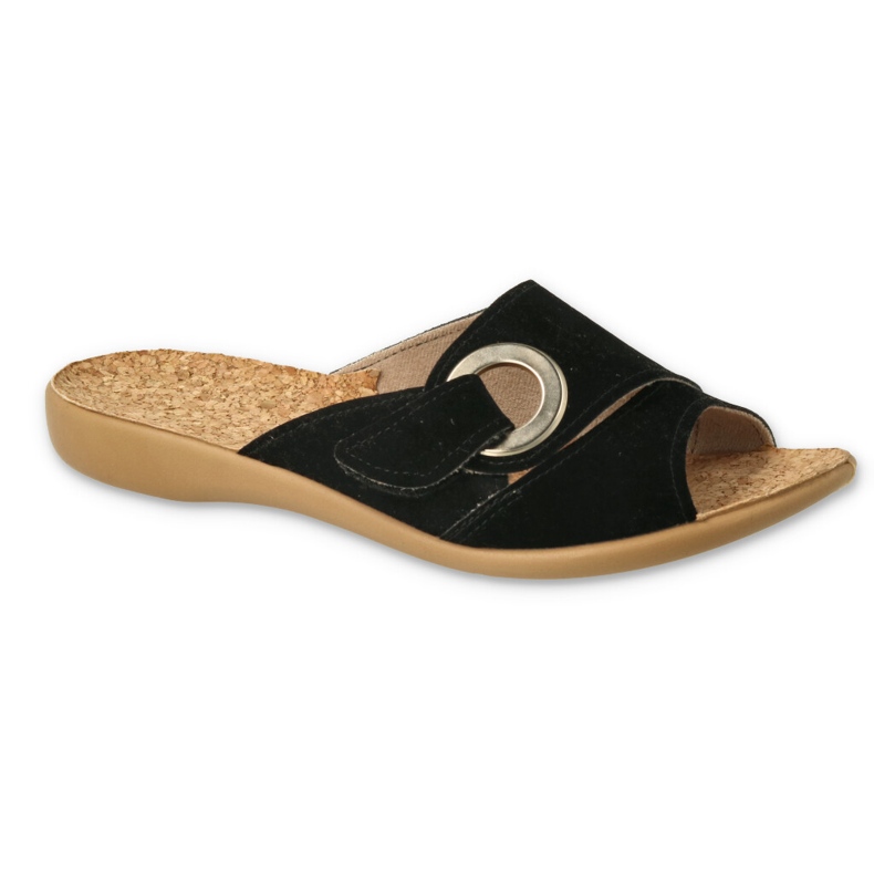 Pantuflas de mujer befado con inserción de corcho PU 265D029 negro
