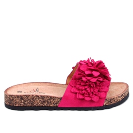 Chanclas de corcho con flores Sebill Fucsia rosado