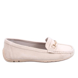 Mocasines mujer en ante Sourd Beige