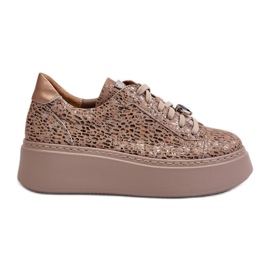 Deportivas de Piel con Plataforma Maciejka 06191-10 Beige