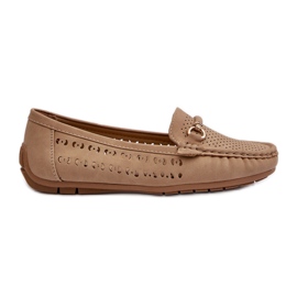 Mocasines Calados Con Decoración Para Mujer, Marrón Kaydance beige