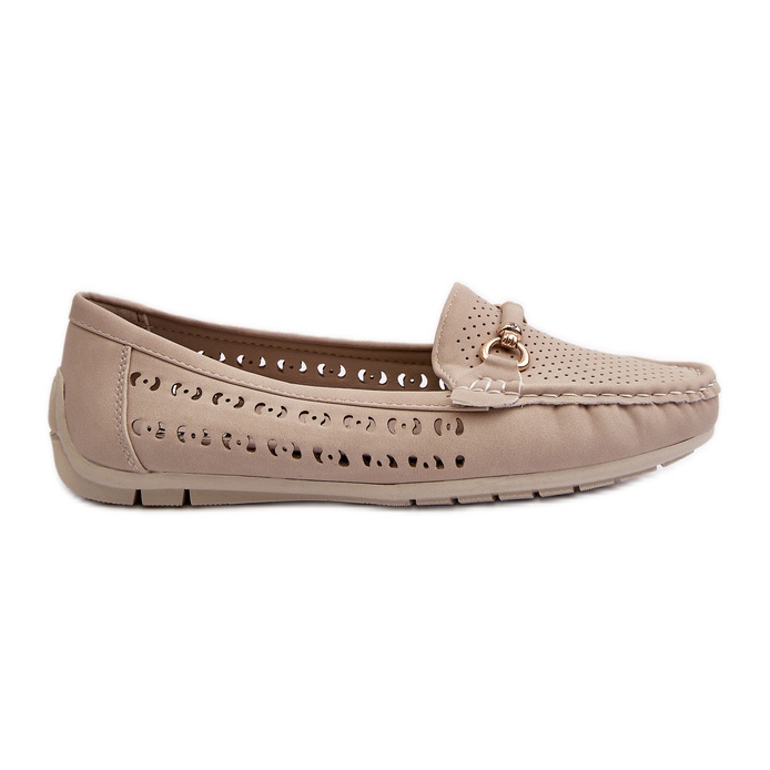 Mocasines Calados Con Decoración Para Mujer, Beige Kaydance