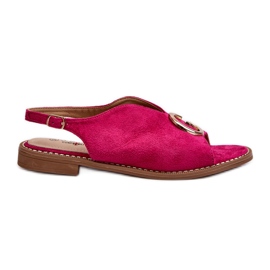 Sandalias Mujer Elegantes Con Decoración Ante Eco S.Barski KV27-058 Fucsia rosa