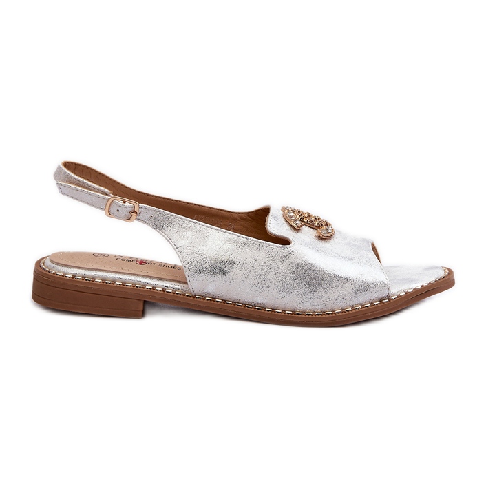 Sandalias Mujer Con Decoración S.Barski KV27-049 Plata