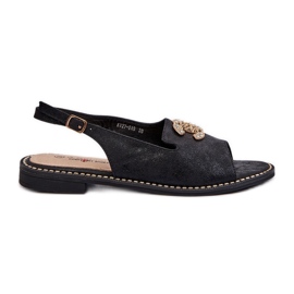Sandalias Mujer Con Decoración S.Barski KV27-049 Negro