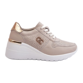 Deportivas Mujer Piel Cuña Beige S.Barski LR810