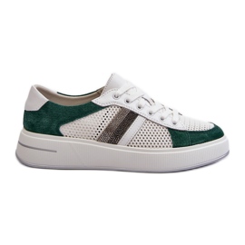S.Barski Deportivas Mujer Piel D&amp;A LR110 Verde-Blanco