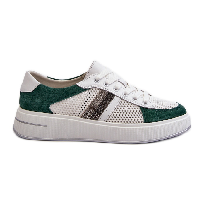 S.Barski Deportivas Mujer Piel D&amp;A LR110 Verde-Blanco