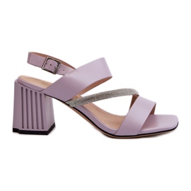 S.Barski Sandalias Elegantes De Tacón Alto Para Mujer Morado D&amp;A MR38-549 violeta