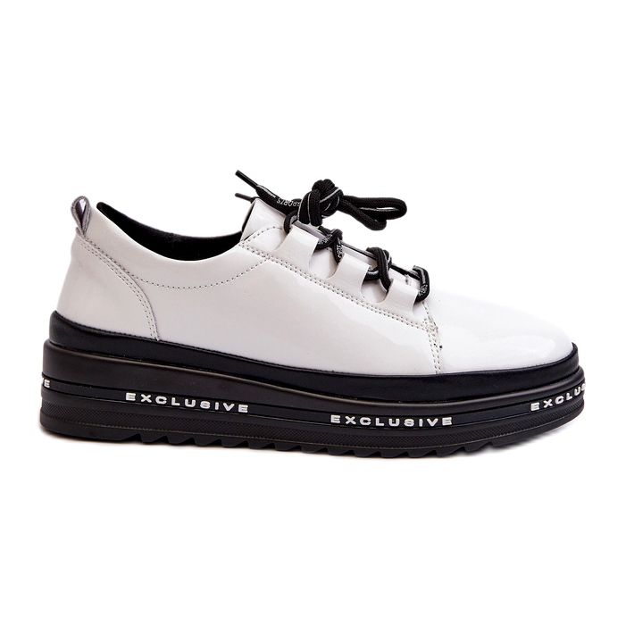 Zapatillas Mujer Charol Con Plataforma Blanco S.Barski LR592B
