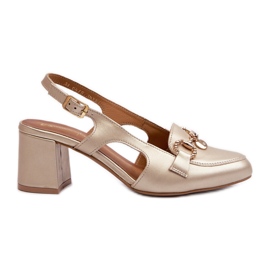 Sandalias de Piel con Tacón Alto Maciejka 06419-25 Dorado