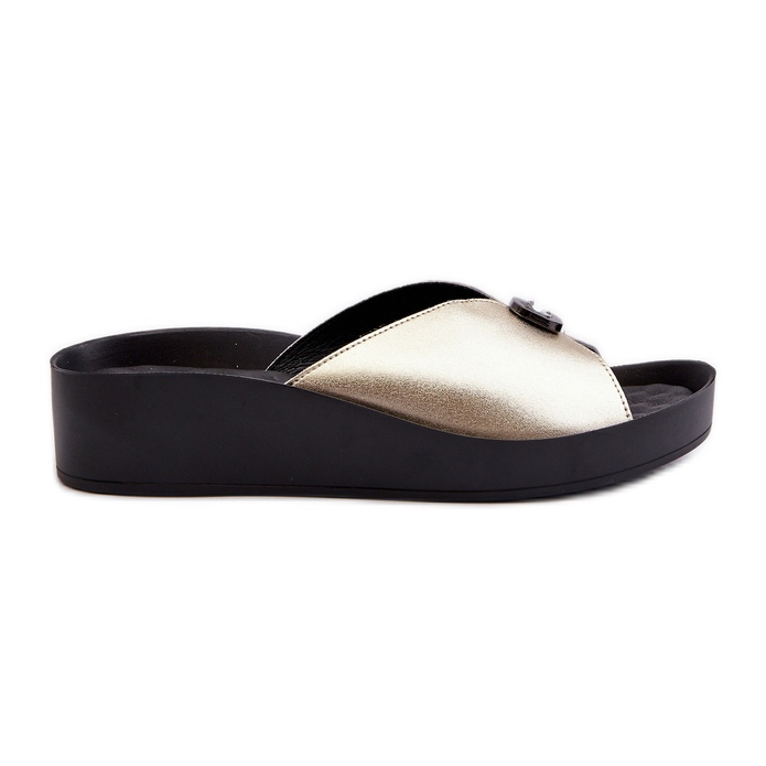 Chanclas Mujer Piel Adorno Dorado S.Barski KV27-027 Chanclas Mujer Piel Adorno Dorado S.Barski KV27-027