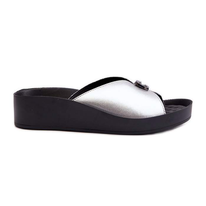 Chanclas Mujer Piel Con Adorno Plata S.Barski KV27-027
