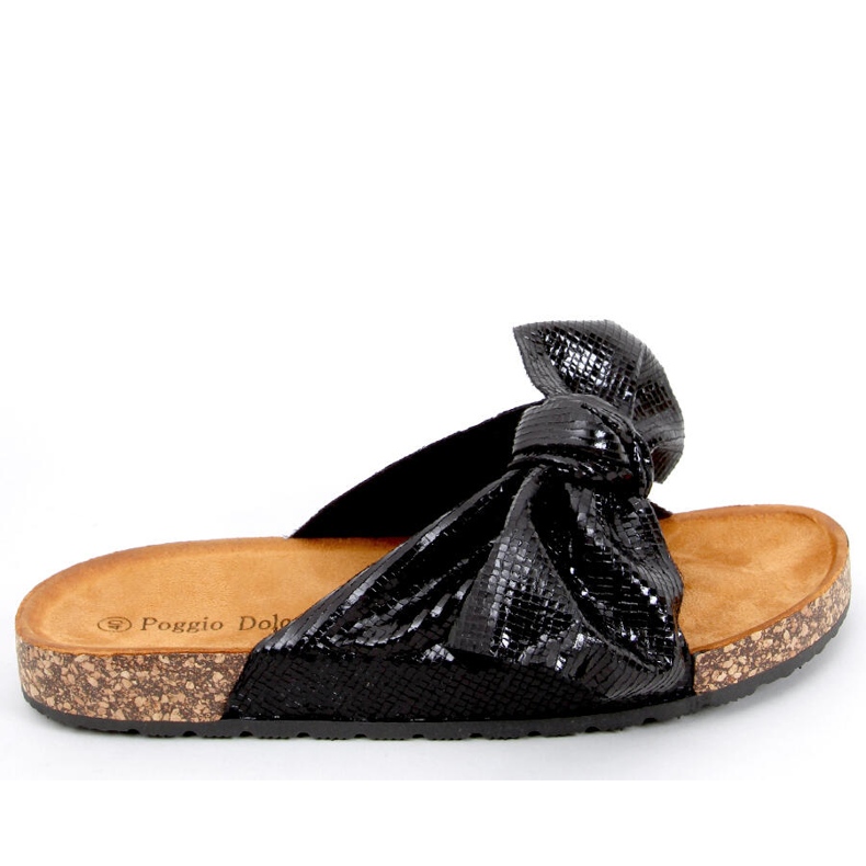 Zapatillas casa de corcho con lazo Amur Negro