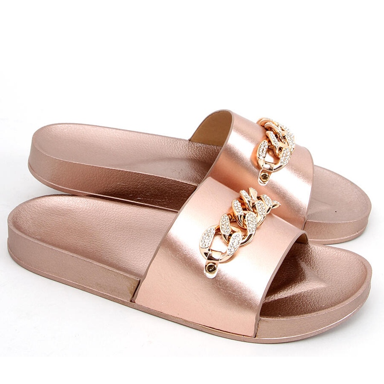 Babuchas Tilia Champagne con cadena dorado