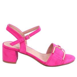 Sandalias tacón bajo Parisy Fucsia rosa