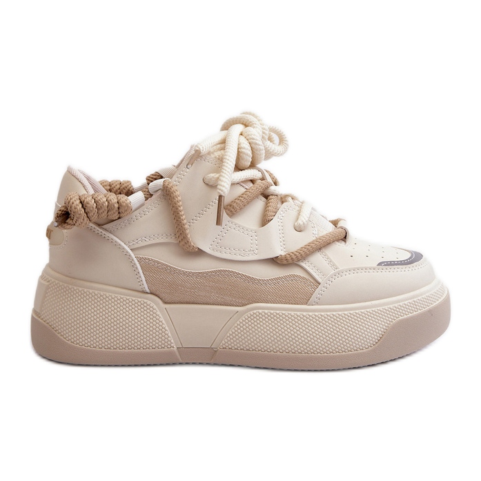 Zapatillas Mujer Plataforma Beige Moariella