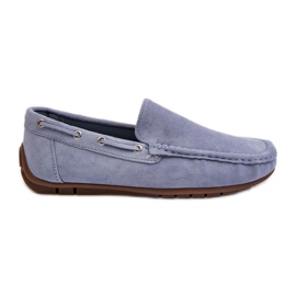 Mocasines Slip-On de ante para hombre azul Rayan