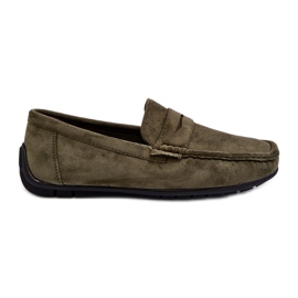 Mocasines de ante para hombre verde oscuro Wesley