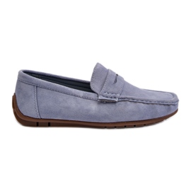 Mocasines Wesley de ante de hombre de color azul