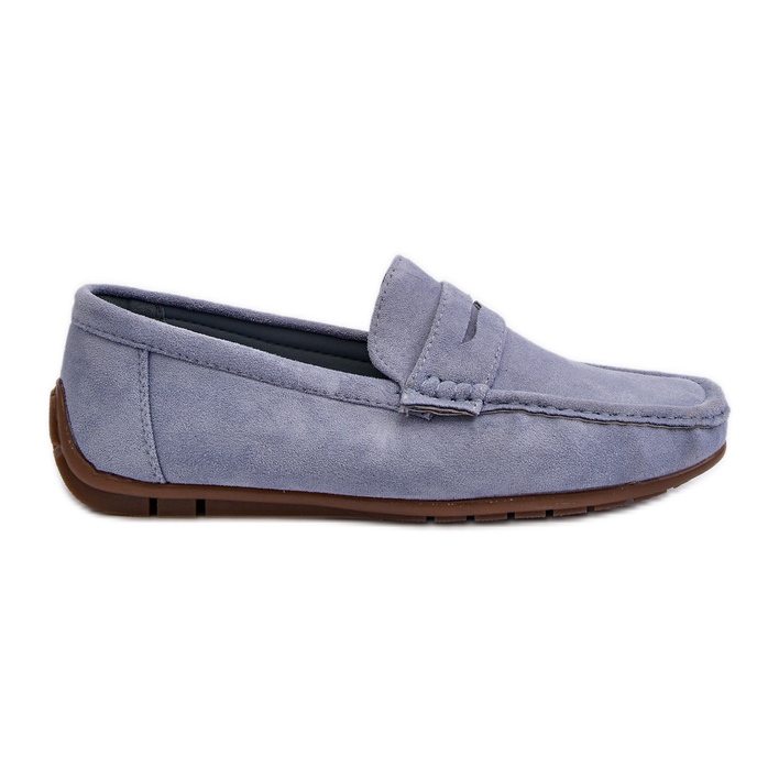 Mocasines Wesley de ante de hombre de color azul