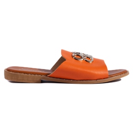 Chanclas de mujer naranjas con estilo.