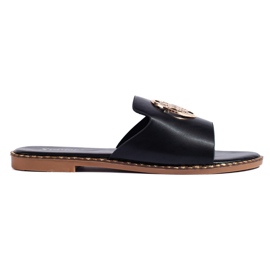 Chanclas planas de mujer negras negro