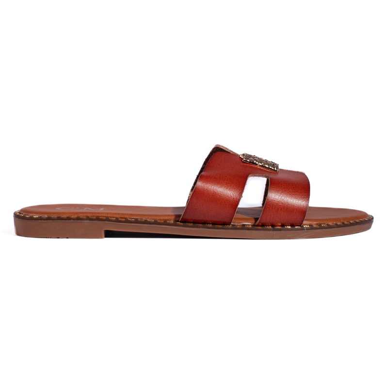 Chanclas planas mujer marrones marrón