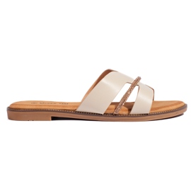 Chanclas beige de mujer elegantes