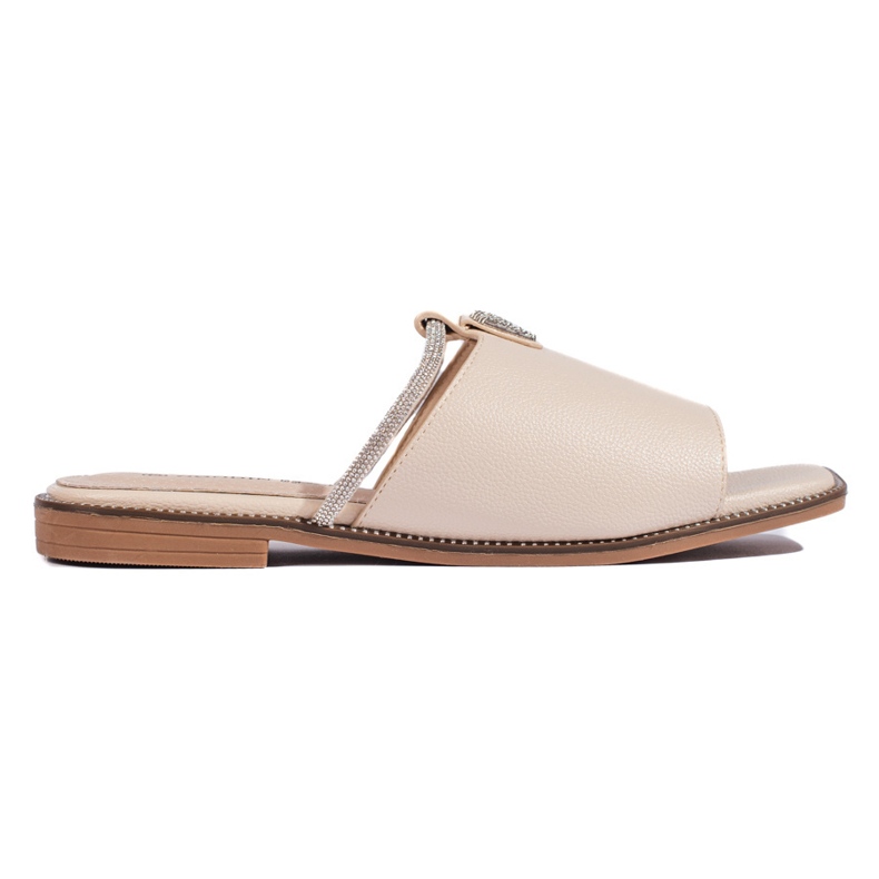 Chanclas planas mujer beige