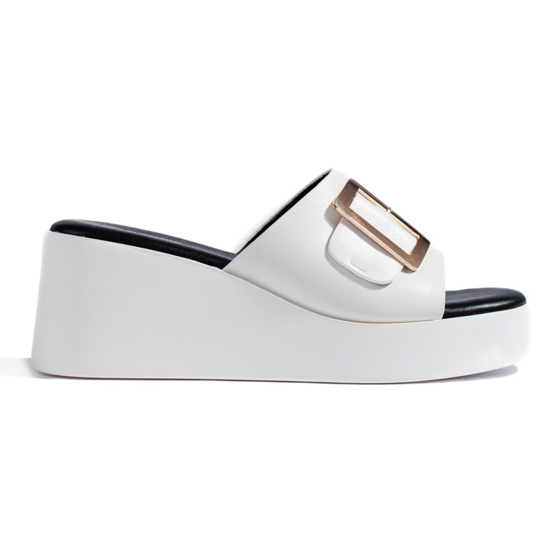 Sandalias cuña mujer blancas blanco