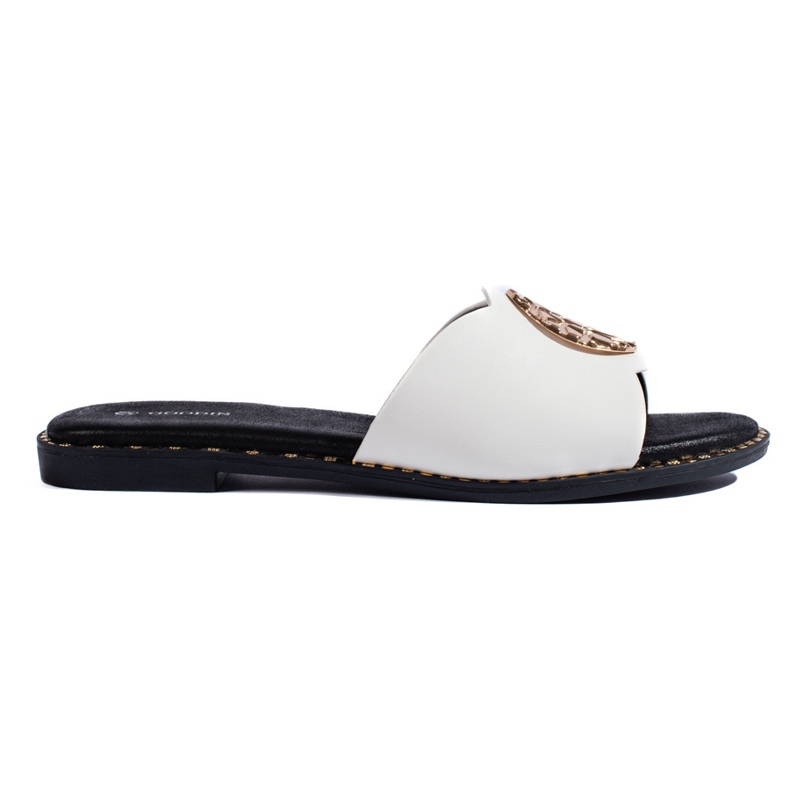Goodin Chanclas de mujer blancas elegantes blanco