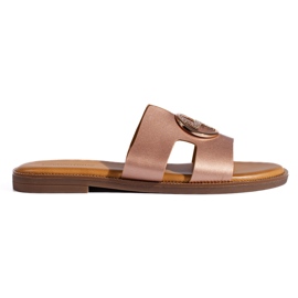 Chanclas planas mujer doradas dorado