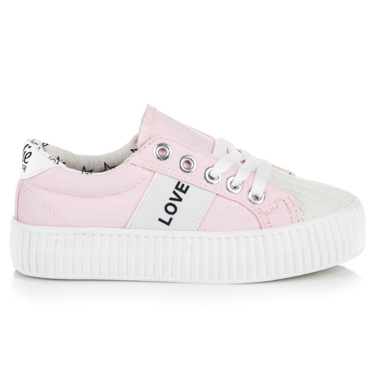 Kylie Zapatillas de amor y paz infantiles. rosado