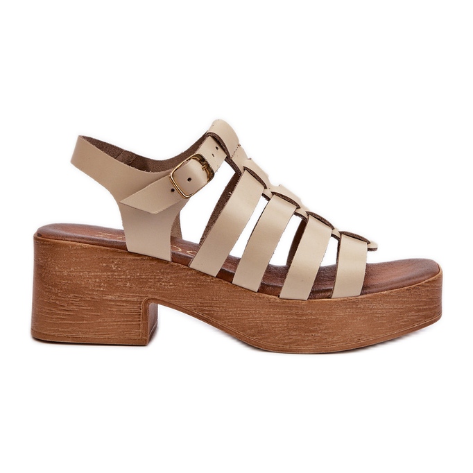 Zazoo 40410 Sandalias Mujer Piel, Beige