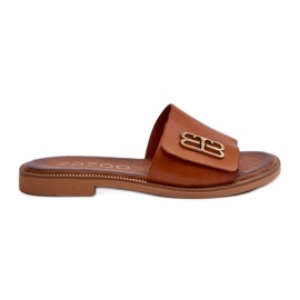 Zazoo 40384 Elegant Chanclas Mujer Piel, Marrón