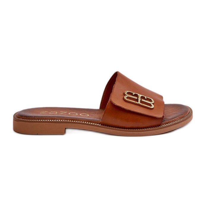 Zazoo 40384 Elegant Chanclas Mujer Piel, Marrón
