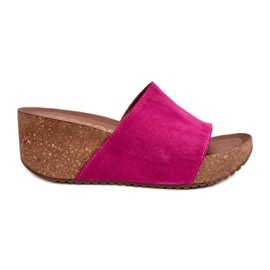Zazoo 40311 Chanclas de Mujer con Cuña de Corcho Fucsia rosa
