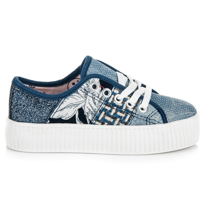 Kylie Zapatillas En La Plataforma De Impresión Abstracta azul