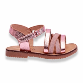 Sandalias para niños con rayas rosadas