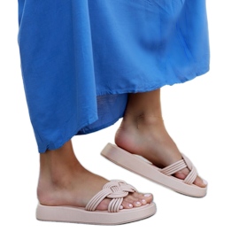 Pantuflas de goma beige de Ferrei