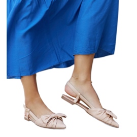 Bailarinas con punta en punta y lazo de Barira beige