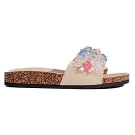 Pantuflas mujer ante beige Pantuflas mujer ante beige
