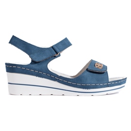 Sandalias cuña azul