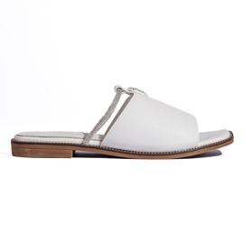 Chanclas planas mujer blancas blanco