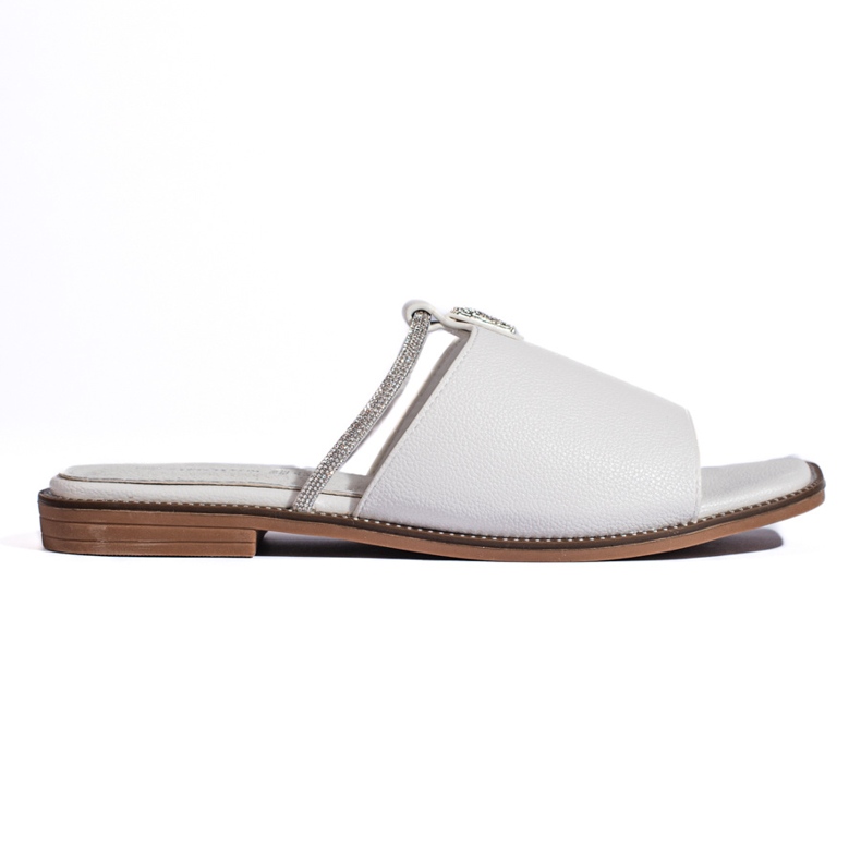 Chanclas planas mujer blancas blanco